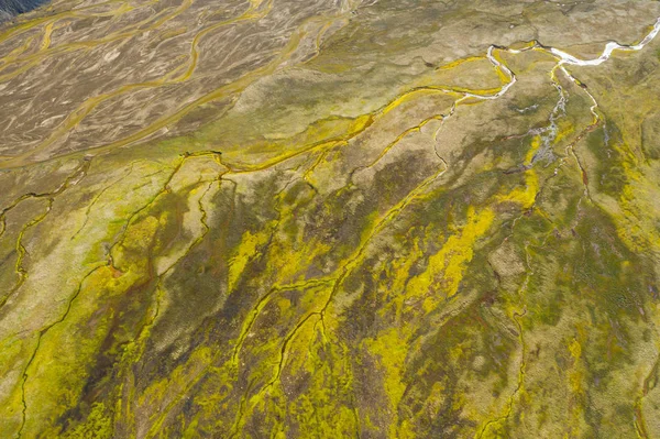 Vista aerea e vista dall'alto fiume in Islanda. Bella bac naturale — Foto Stock