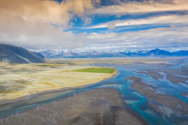 Vista aérea del sudeste de Islandia. Vista abrumadora de Islandia —  Fotos de Stock