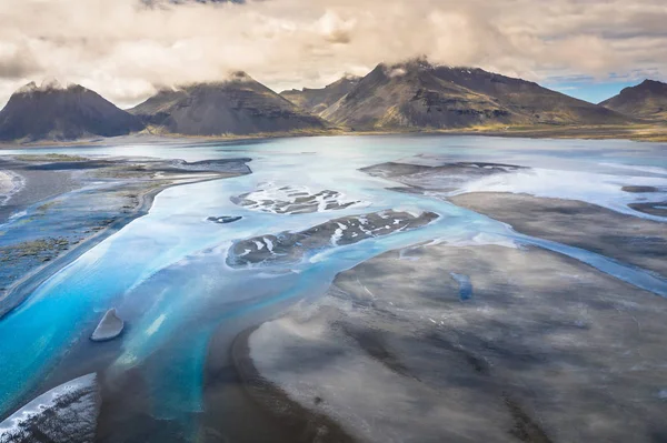 Aerial view South-Eastern Iceland. Overwhelming view of Icelandi — Stock Photo, Image