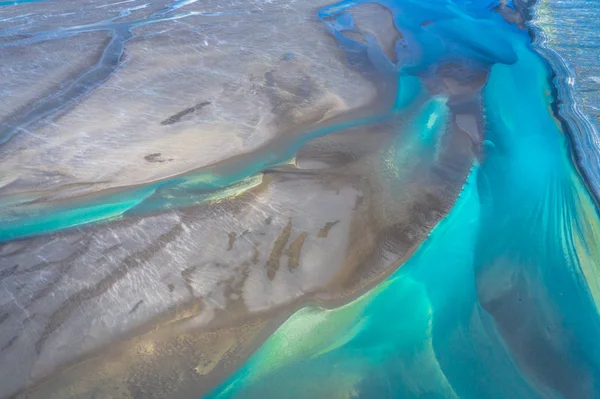 Vista aerea e vista dall'alto fiume in Islanda bella schiena naturale — Foto Stock