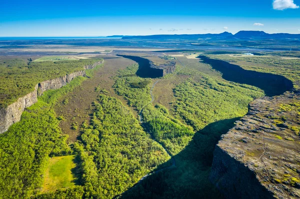 Canyon Asbyrgi nel Parco Nazionale Jokulsargljufur, Islanda — Foto Stock