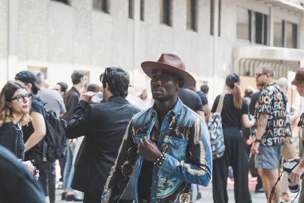 Milán Italia Junio Gente Moda Fuera Del Desfile Moda Marni —  Fotos de Stock