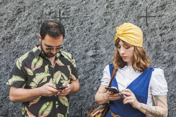 Milão Itália Junho Pessoas Moda Posa Fora Desfile Moda Vien — Fotografia de Stock