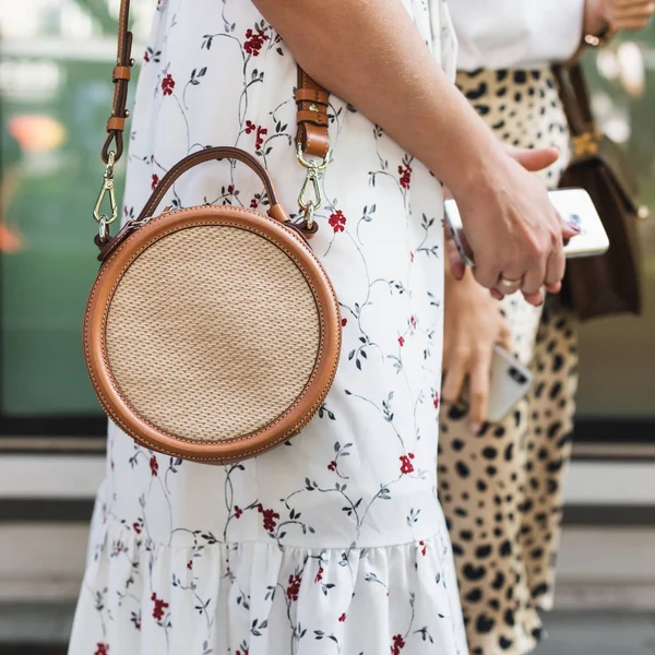 Milan Italy September Detail Bag Giorgio Armani Fashion Show Milan — Stock Photo, Image