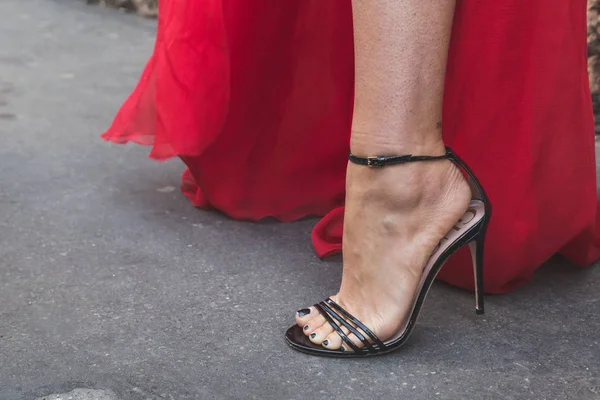 Detail of shoes at Milan Women's Fashion Week — Stock Photo, Image