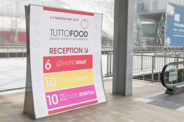 Zaloguj się w TuttoFood 2019 w Mediolan, Włochy — Zdjęcie stockowe