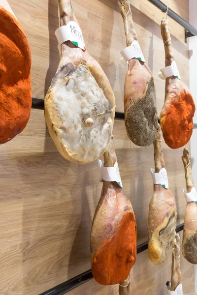 Raw ham at Tuttofood 2019 in Milan, Italy — Stock Photo, Image