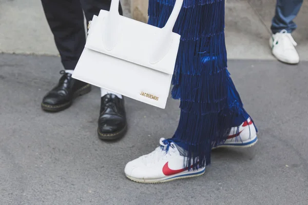 Detail der Schuhe auf der Mailänder Männermodewoche — Stockfoto