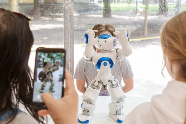 Nao robot w: Wired Next Fest 2019 w Mediolan, Włochy — Zdjęcie stockowe