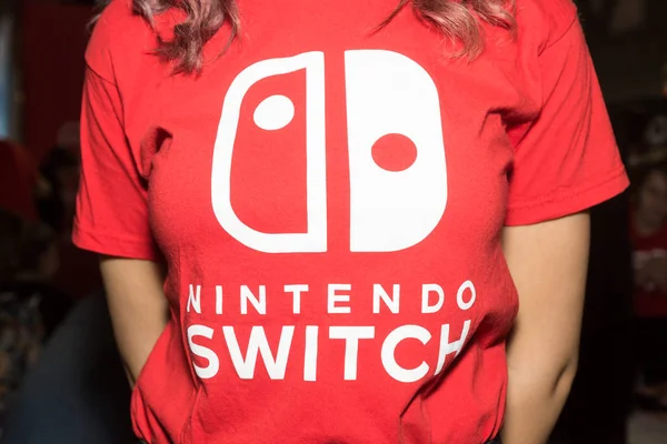 Nintendo Switch logo at Milan Games Week 2019 — Stock Photo, Image