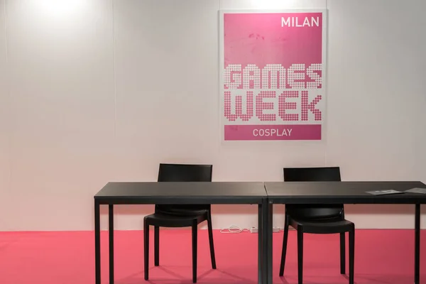 Mesa y sillas en Milan Games Week 2019 —  Fotos de Stock