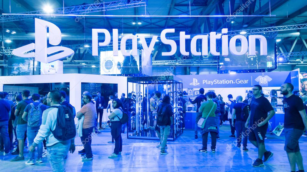 MILAN, ITALY - SEPTEMBER 27: People visit Milan Games Week 2019, event dedicated to video games and electronic entertainment on SEPTEMBER 27, 2019 in Milan.