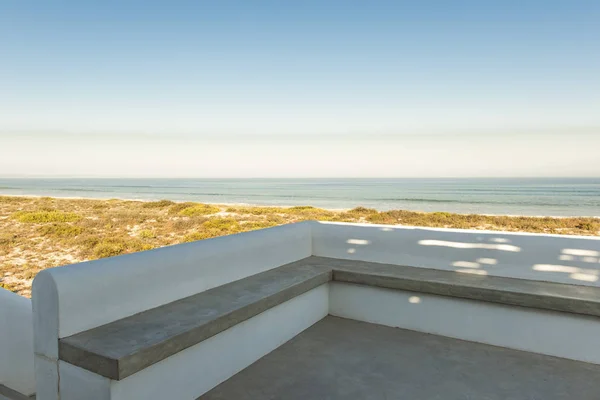 Terras Van Kust Huis Vanuit Zee — Stockfoto