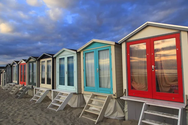 Nederlandsben Észak Hollandia Wijk Aan Zee Vagyok Tengerparti Kunyhók — Stock Fotó