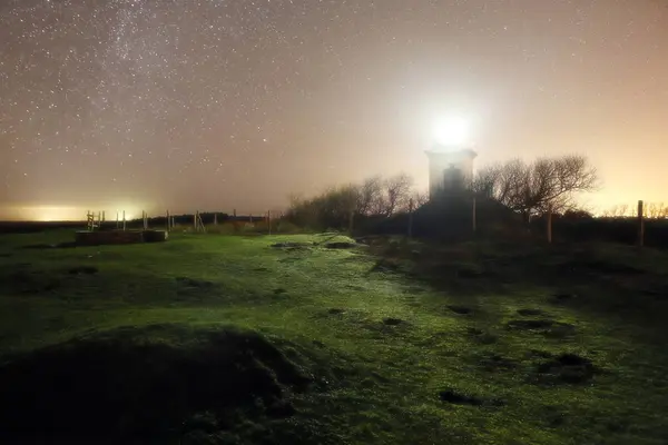 Die Normandie Manche Pointe Agon Coutainville Die Semaphore Der Nacht — Stockfoto