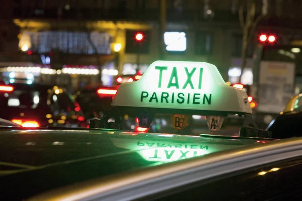 Frankrijk Parijs Arrondissement Place Republique Taxi Satation Nachts Winter — Stockfoto