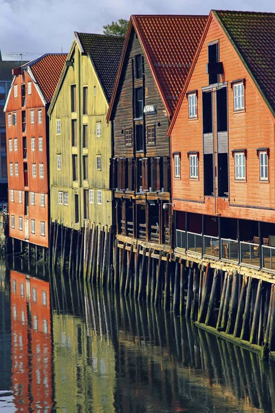 Europa Noruega Trondheim Armazéns — Fotografia de Stock