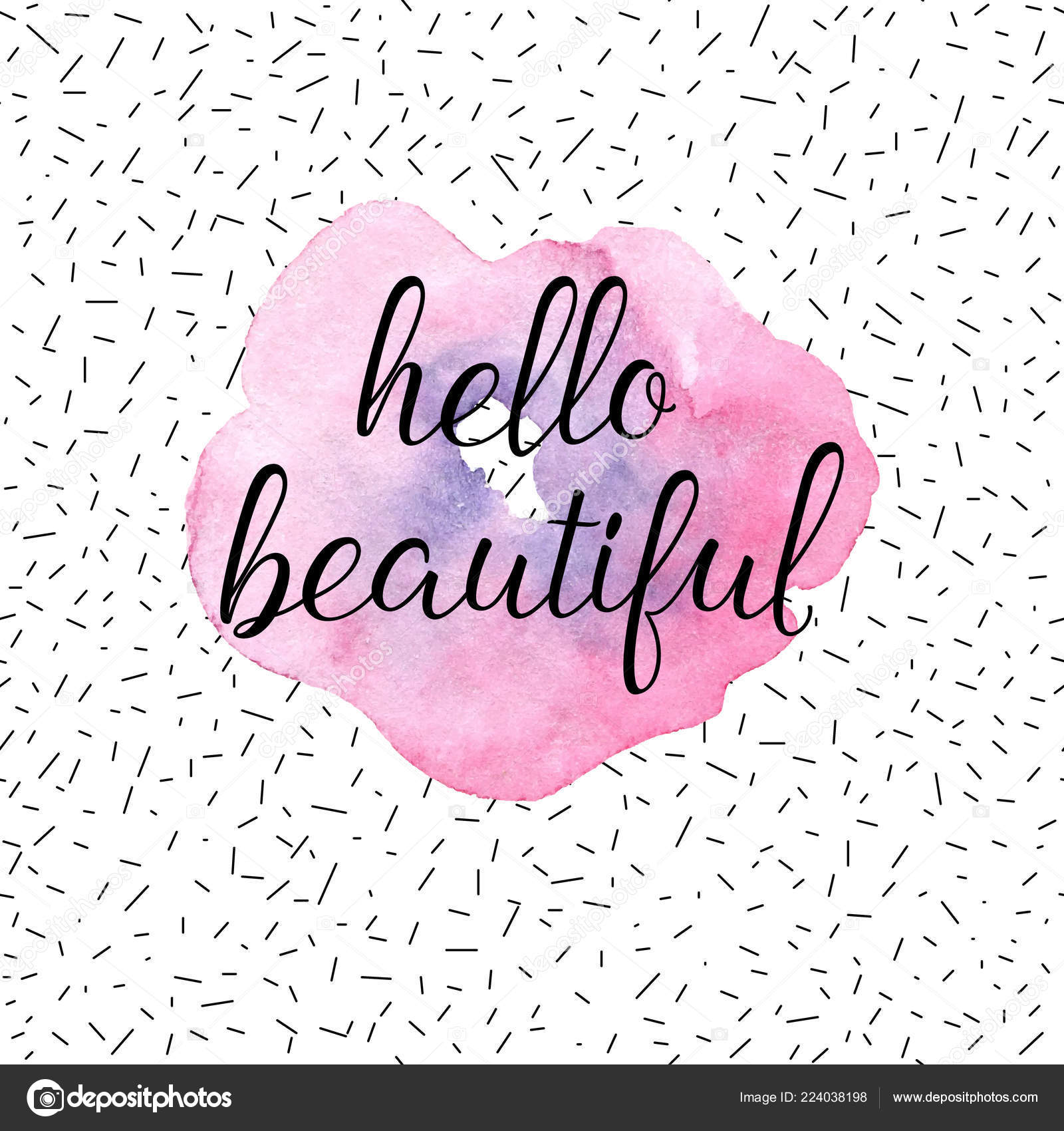 Bonjour Belle Carte Voeux Affiche Mode Main Vecteur Lettrage