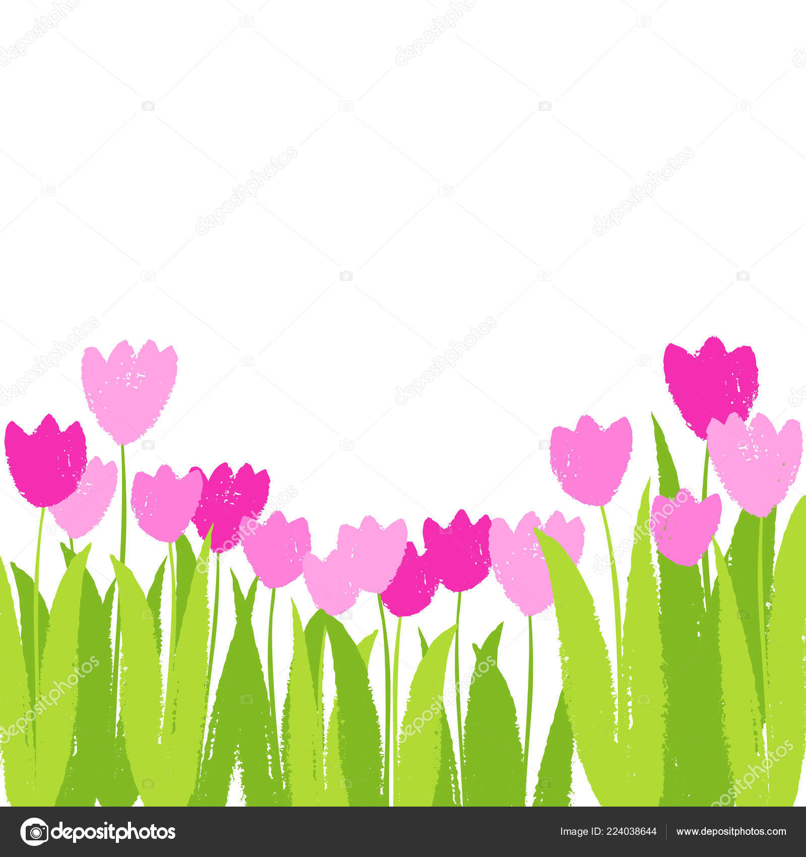 Vector Spring Tulip Flower Background Mother Women Day Stock Vector