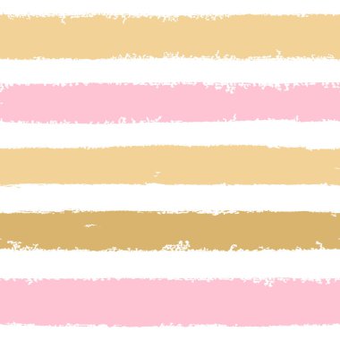 Çizilen pembe, altın mürekkep soyut çizgili seamless modeli el. Vektör doku. Beyaz arka plan üzerinde boya fırça smear