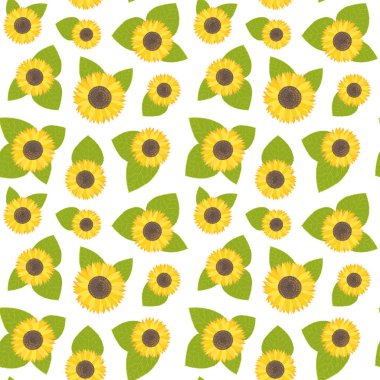 Vektör ayçiçeği ile seamless modeli. Arıcılık ürünleri için tatlı bal arka plan.