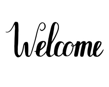 Hoş geldiniz. Vektör mürekkep el yazı alıntı arka plan. 