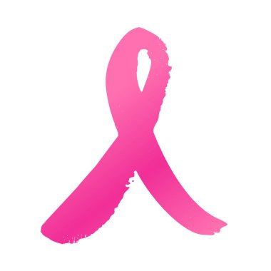 Göğüs kanseri duyarlılığı ayı şerit öğesi. Beyaz arka plan üzerinde izole vektör pembe gradyan madde