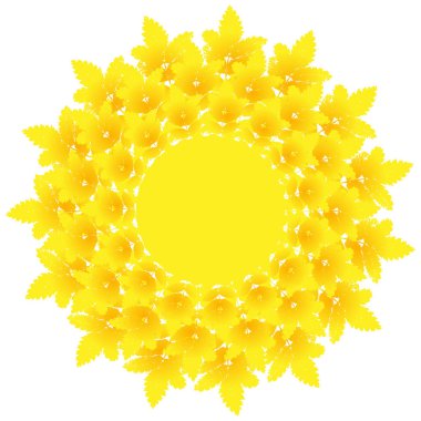 Vektör sarı mandala, Güneş, yuvarlak şekil ya da etiket ile güzel kül bırakır. Çerçeve, kart renkli gradyan ile diziniz bırakır. Grunge tasarım öğesi tasarım için.     