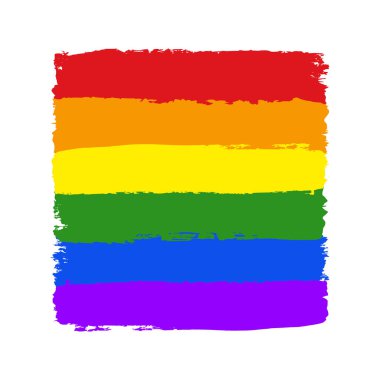 LGBT, gay ve lezbiyen gurur gökkuşağı doku. Beyaz arka plan üzerinde izole eşcinsel gurur tasarım öğesi vektör simgesi.