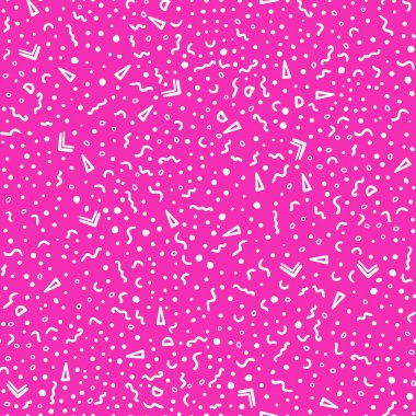 Düşen konfeti parti Dikişsiz desen vektör. Pop sanat moda Festivali arka plan.