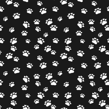 Kedinin izleme ile vektör moda dikişsiz desen. Doodle stili