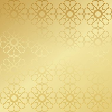 Ramazan Kareem altın gradyan tebrik kartı, afiş, seamless modeli. Vektör süslü geometrik parlayan arka plan İslam tarzı