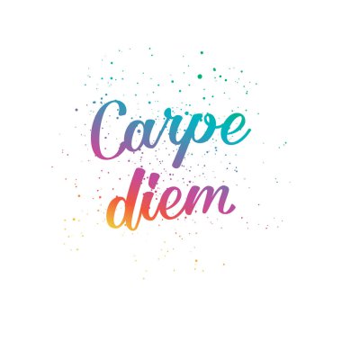 Carpe diem degrade tebrik kartı, poster olarak yazdırma. Vektör kaligrafi poster, illüstrasyon, arka plan.