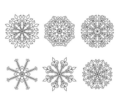 Vektör kar taneleri simgesi için Noel tasarım seti. 