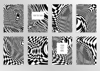 Soyut en az siyah beyaz el ilanı, broşür, kapak tasarımı desen arka plan metni ayarlayın. Vektör çizim.