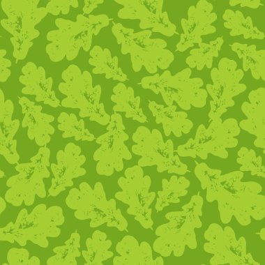 Renkli yeşil yaz ve bahar meşe yaprakları Dikişsiz desen grup. Vektör grunge tasarım kartlarının, duvar kağıtları, arka planlar ve doğal ürün.