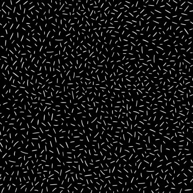 El çekilmiş siyah beyaz soyut konfeti seamless modeli. Vektör geometrik desen retro memphis tarzı. Çizgili arka plan.