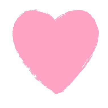 Pembe el çizilmiş kalp elementi. Vektör arkaplanı.