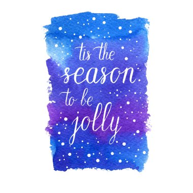 Tis sezon neşeli tebrik kartı olmak. Vektör kış tatil şekli el kar kaligrafi, yazı ile. Noel uzay arka plan.