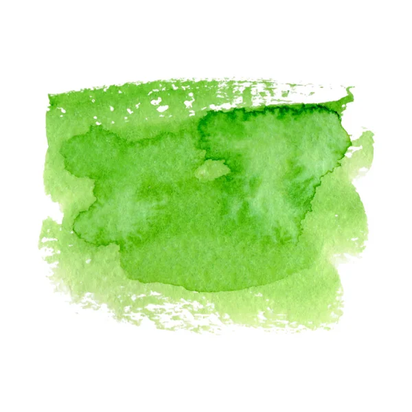 ベクトル緑水彩自然 バイオ 環境ラベル 白の背景上の図形 手描き染色 — ストックベクタ