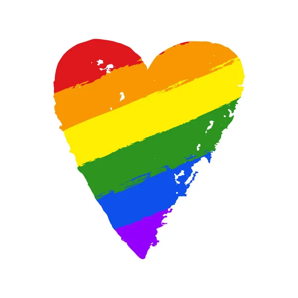 Tarjeta Felicitación Orgullo Lgbt Gay Lesbiana Póster Con Corazón Arco — Archivo Imágenes Vectoriales