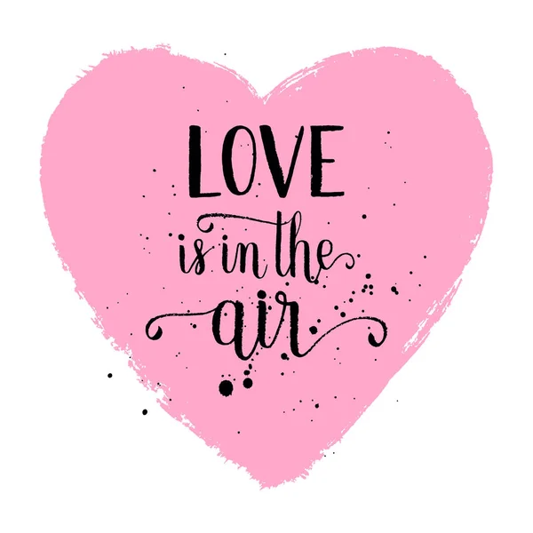 Amor Está Cartão Saudação Aérea Cartaz Dia Dos Namorados Vector — Vetor de Stock