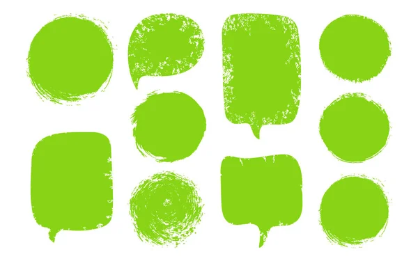 Colección Vectorial Burbujas Habla Verde Etiquetas Formas Aisladas Sobre Fondo — Vector de stock