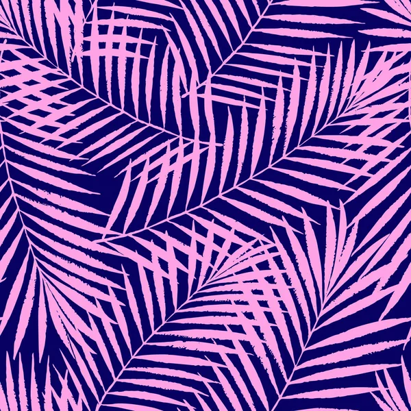 Verano Colorido Palmera Tropical Deja Patrón Sin Costuras Diseño Grunge — Vector de stock