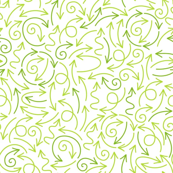Dibujado Mano Verde Abstracto Rayado Sin Costuras Patrón Grunge Textura — Vector de stock