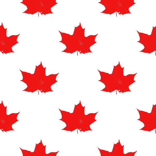 Kanada Nahtloses Muster Vektor Hintergrund Mit Roten Ahornblättern — Stockvektor