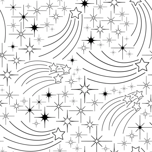 Modèle Sans Couture Avec Des Étoiles Vectorielles Doodle Fond Abstrait — Image vectorielle