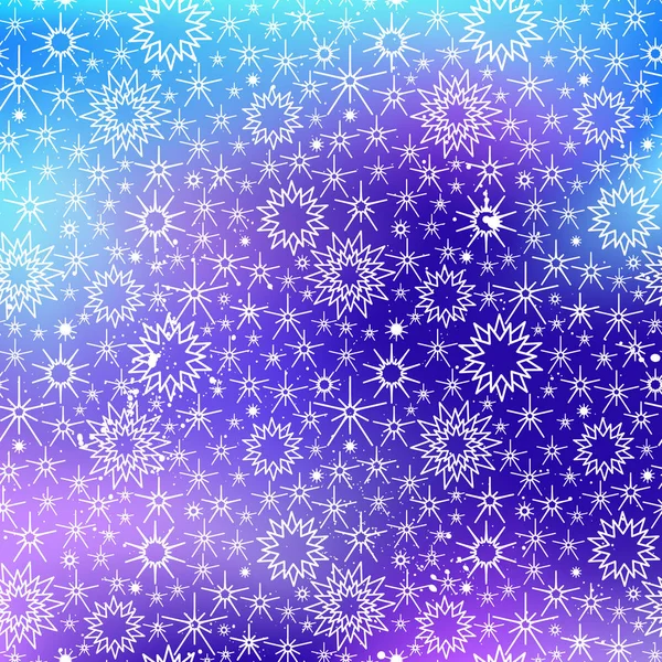 Winter Holiday Background Stars Snow Vector Blurred Texture Greeting Card — Stock Vector