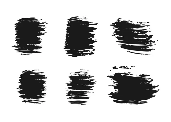 Pincel Abstracto Dibujado Mano Negro Trazos Caja Borde Conjunto Vectorial — Vector de stock