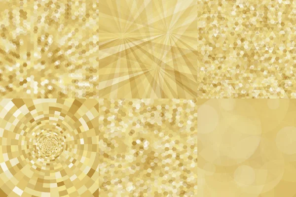 Gouden Geometrische Wenskaart Banner Patroon Set Vector Luxe Achtergrond — Stockvector